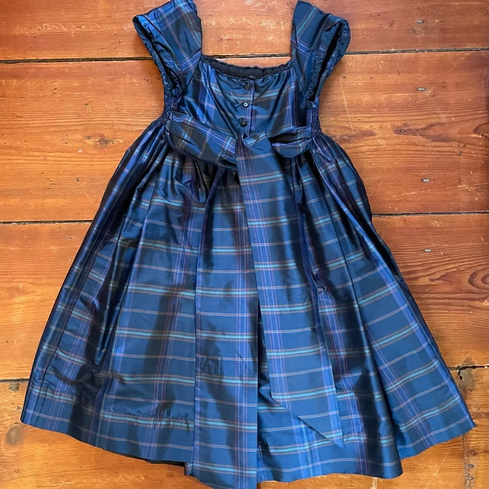 Ralph Lauren silk taffeta smocked holiday dress 6 - Picture 4 of 10
